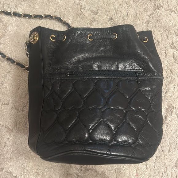 Moschino Black Quilted Leather Shoulder Bag - Picture 4 of 8